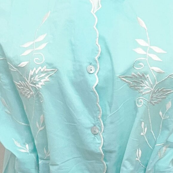 Embroidered Woman's Top with Ribbon Drawstring Waistline Veranesi Made in India - Picture 2 of 4